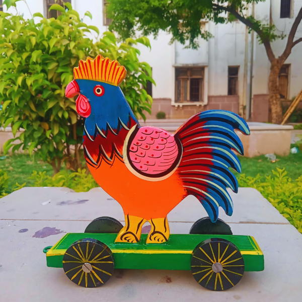 Hand-painted Wooden Hen Track Toy