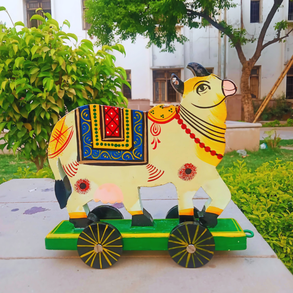 Rangyatra Wooden Pull Along Cow