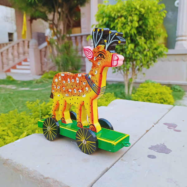 Wooden Deer Rangyatra Handmade Deer (Hiran) Beautiful Showpiece Figurine For Living Room Home D�cor - Image 2