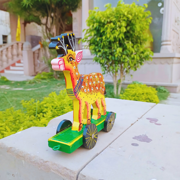 Wooden Deer Rangyatra Handmade Deer (Hiran) Beautiful Showpiece Figurine For Living Room Home D�cor - Image 3