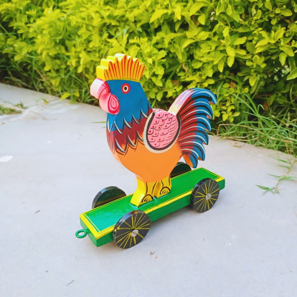 Wooden Rangyatra Hand-Painted Wooden Hen Track Toy For Kids Hen - Image 5