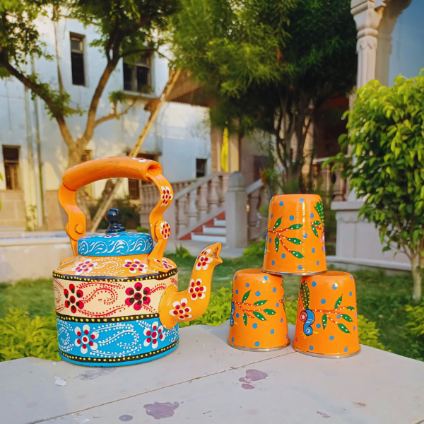 Hand-Painted Colorful Aluminum Tea Kettle