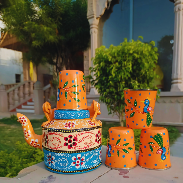 Hand-Painted Colorful Aluminum Tea Kettle