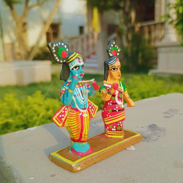 Wooden Colorful Statue God Sculpture Murti Idol For Temple Home Office Decoration And Gifting (Radha Krishna) - Image 2