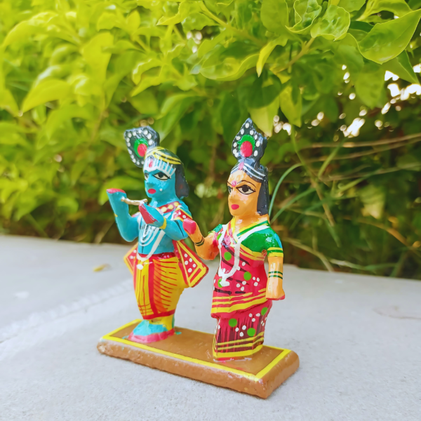 Wooden Colorful Statue God Sculpture Murti Idol For Temple Home Office Decoration And Gifting (Radha Krishna) - Image 3