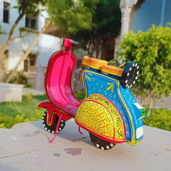 Rangyatra Hand-Painted Wooden Scooter - Image 4