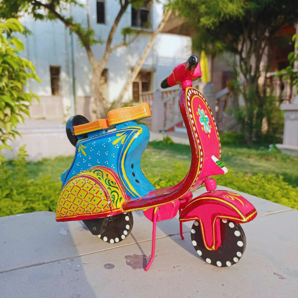 Hand-painted Wooden Scooter