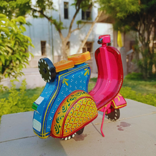 Rangyatra Hand-Painted Wooden Scooter - Image 5