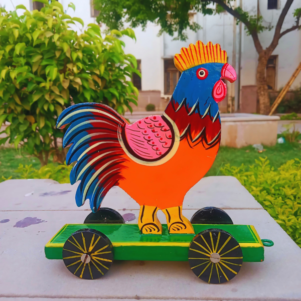 Hand-painted Wooden Hen Track Toy