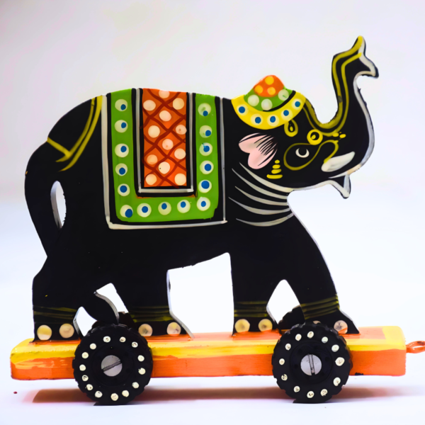 Rangyatra Handcrafted Wooden Elephant With Wheels