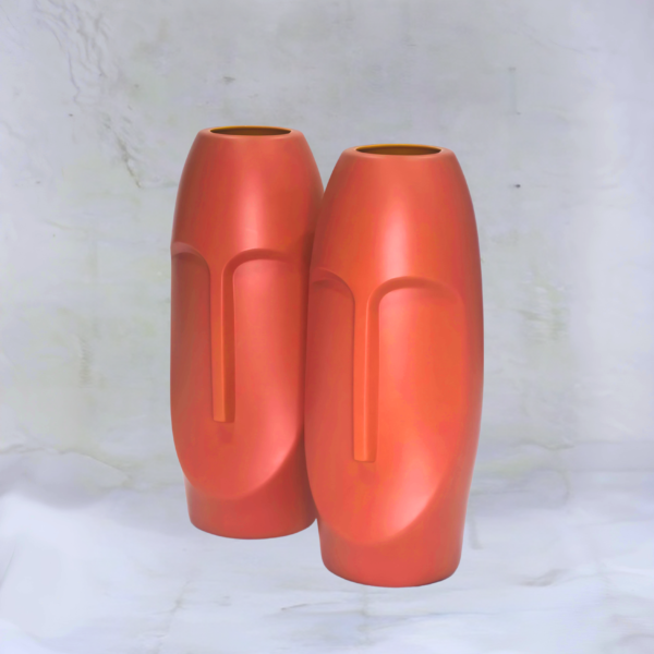 Flower Wase Rangyatra 2pcs Decorative Flower Vase Human Flower Pot Flower Home Decor (Color : Orange) - Image 2