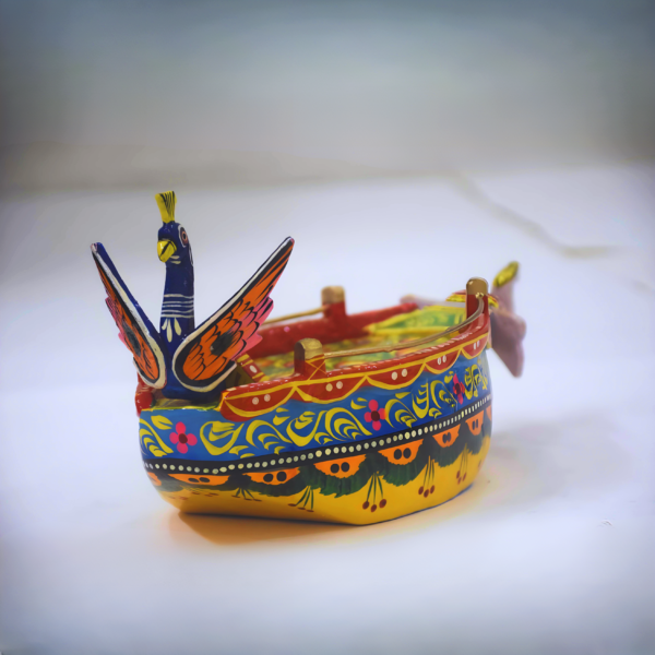 Rangyatra Handmade Wooden Banarasi Boat Wood Toys Home Decor Boat Wooden Home Living Status