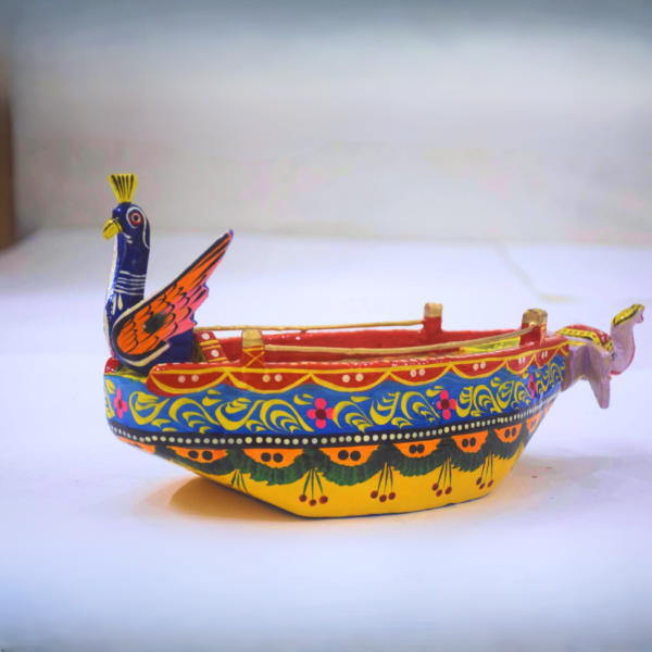 Rangyatra Handmade Wooden Banarasi Boat Wood Toys Home Decor Boat Wooden Home Living Status - Image 2