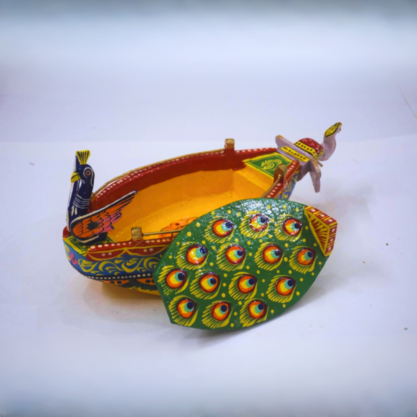 Rangyatra Handmade Wooden Banarasi Boat Wood Toys Home Decor Boat Wooden Home Living Status - Image 4