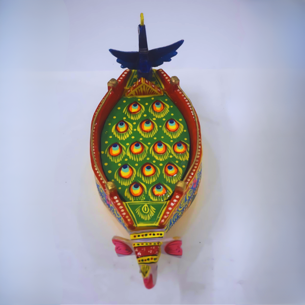 Rangyatra Handmade Wooden Banarasi Boat Wood Toys Home Decor Boat Wooden Home Living Status - Image 5