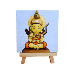 Rangyatra Ayodhya Ramlalla 3D Canvas painting with wooden easel stand