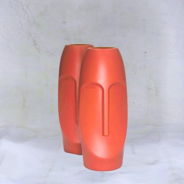 Flower Wase Rangyatra 2pcs Decorative Flower Vase Human Flower Pot Flower Home Decor (Color : Orange) - Image 3